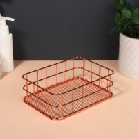 Органайзер для хранения косметических принадлежностей &laquo;РАФАЭЛЬ&raquo;, 17 &times; 12 &times; 5,7 см, цвет бронзовый