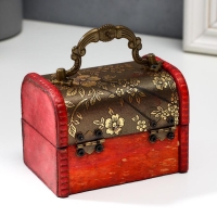 Шкатулка дерево сундучок с ручкой "Незабудки" 7,3х9,5х7,5 см Шкатулка дерево сундучок с ручкой "Незабудки" 7,3х9,5х7,5 см