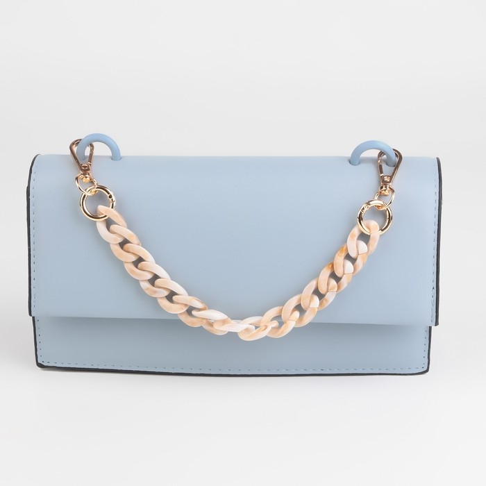 Цепочка для сумки, пластиковая, с карабинами, 23 &times; 17 мм, 30 см, цвет светлый агат/золотой