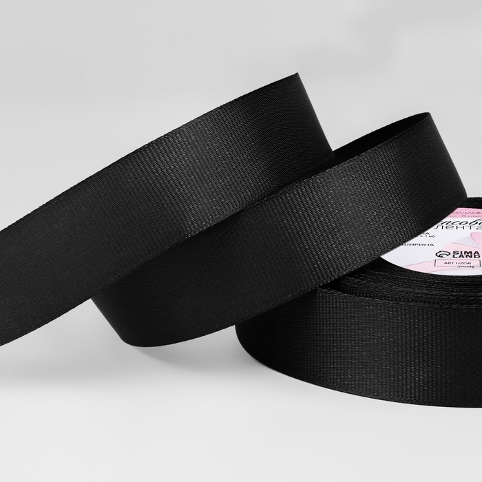 Лента репсовая, 25 мм, 23 &plusmn; 1 м, цвет тёмно-серый №242