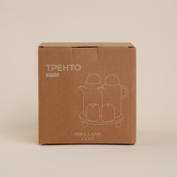 Набор фарфоровый для специй и соусов на деревянной подставке SL Home &laquo;Тренто&raquo;, 5 предметов: 2 соусника 340 мл, 2 банки для специй 60 мл, подставка