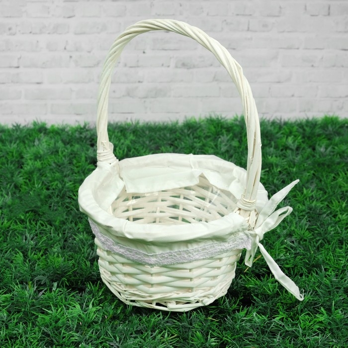 Корзина плетеная &laquo;Витая&raquo;, 18&times;10/26 см, ива, ткань