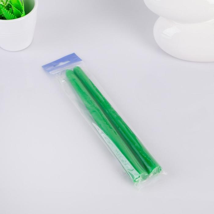 Набор свечей античных, 2,2х 25  см, лакированная 2 штуки, зелёный