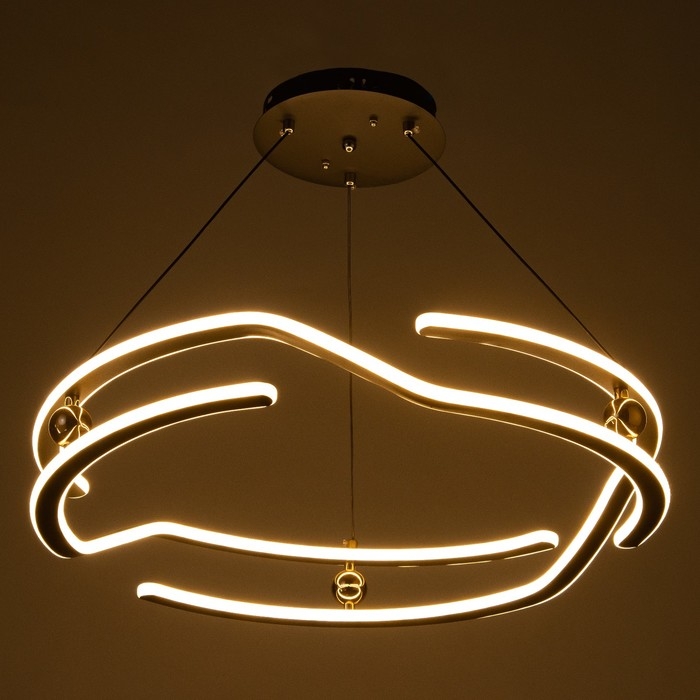 Светильник "Ориги" LED 264Вт 3000-6000К черно-золотоq 60х60х10-110 см