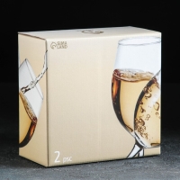 Набор бокалов стеклянных Доляна &laquo;Одри&raquo;, 210 мл, 2 шт, цвет золотой