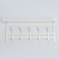 Вешалка с полкой &laquo;Торонто 21&raquo;, 67&times;27&times;27 см, 5 двойных крючков, цвет белый