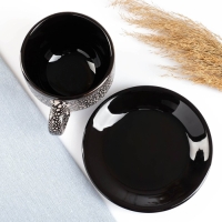 Чайная пара "Чайная" 0,5л / 12х7,5см + блюдце 15см, мрамор Чайная пара "Чайная" 0,5л / 12х7,5см + блюдце 15см, мрамор