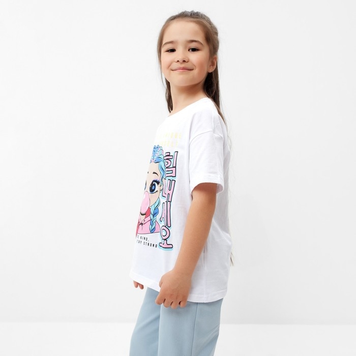 Футболка детская KAFTAN "Girl", р. 32 (110-116 см), белый