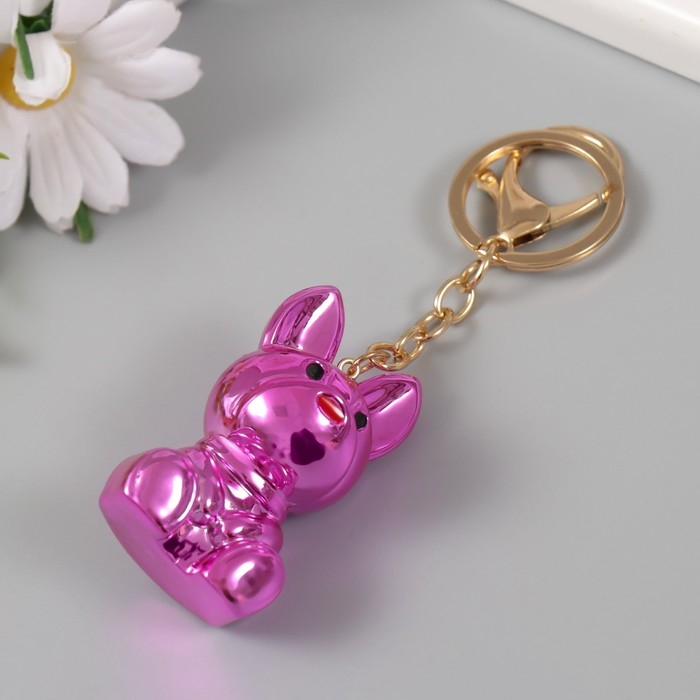 Брелок карабин металл Брелок карабин металл "Пёс" розовый 5,7х3,2х3,4 см