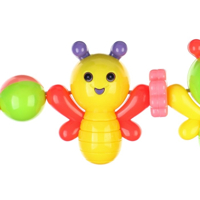 Растяжка на коляску/кроватку «Веселые бабочки», 4 игрушки, Крошка Я Растяжка на коляску/кроватку «Веселые бабочки», 4 игрушки, Крошка Я