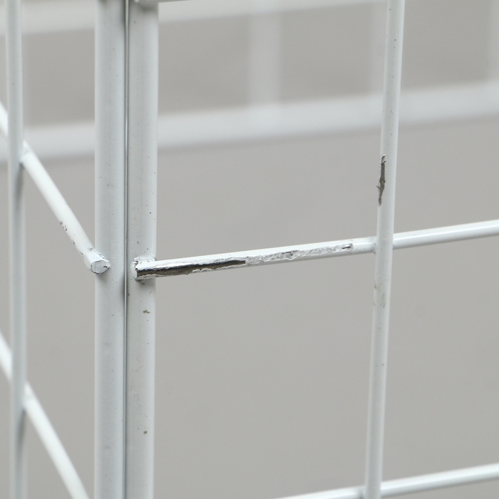 Корзина-накопитель складная, на колесах, 1 полка, 60&times;60&times;80 см, цвет белый