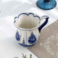 Кружка "Солнышко", малый, гжель, фарфор, 9х7,5 см