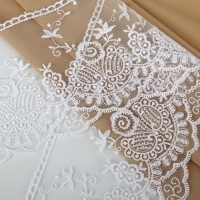 Кружево на сетке, 125 мм &times; 11 &plusmn; 1 м, цвет белый