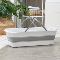 Ведро для уборки складное, 63&times;25&times;20 см (дно 53&times;17 см), цвет серый