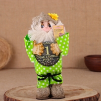 Оберег-домовой "Славуся в льняном колпаке, с рублём", МИКС Оберег-домовой "Славуся в льняном колпаке, с рублём", МИКС