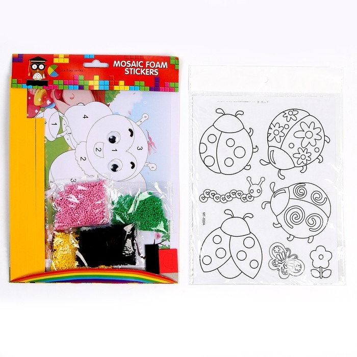 Набор для творчества: аппликация EVA крошкой и раскраска - наклейки &laquo;Милые насекомые&raquo;