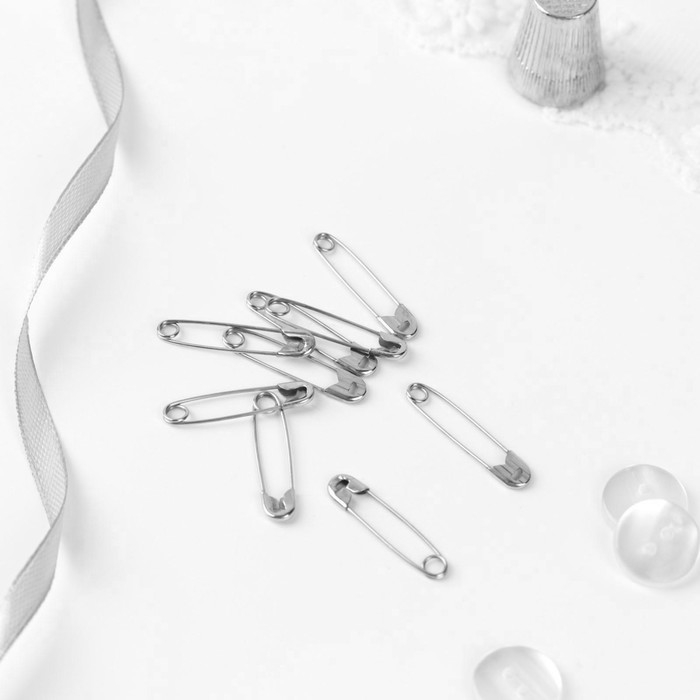 Булавки английские, 28 мм, 20 шт, цвет серебряный Булавки английские, 28 мм, 20 шт, цвет серебряный