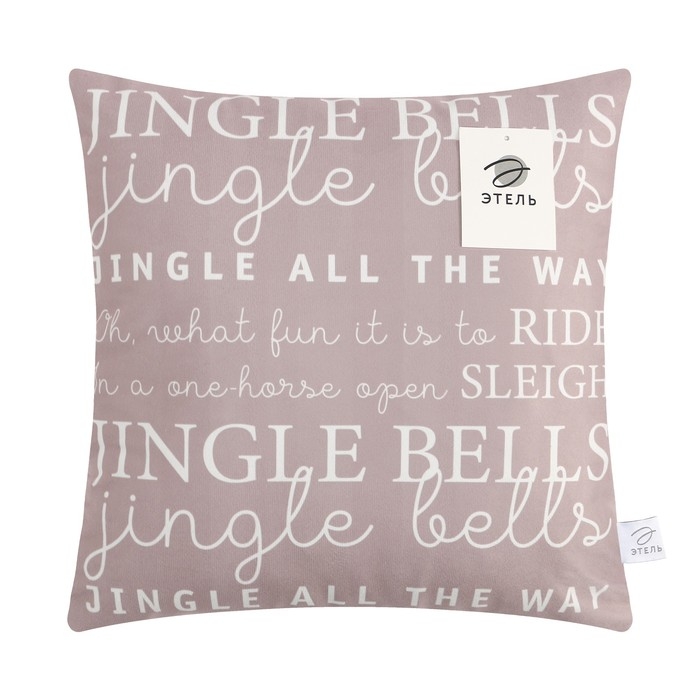 Чехол на подушку Этель Jingle bells, 40*40 см, 100 п/э, велюр Чехол на подушку Этель Jingle bells, 40*40 см, 100 п/э, велюр