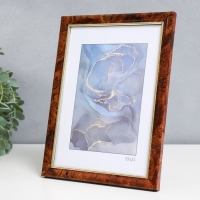 Фоторамка пластик "Офис 8" 15х21 см, карельская берёза Фоторамка пластик "Офис 8" 15х21 см, карельская берёза