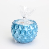 Свеча "Шар в точку" в подсвечнике из гипса, 8х6см, голубой Свеча "Шар в точку" в подсвечнике из гипса, 8х6см, голубой