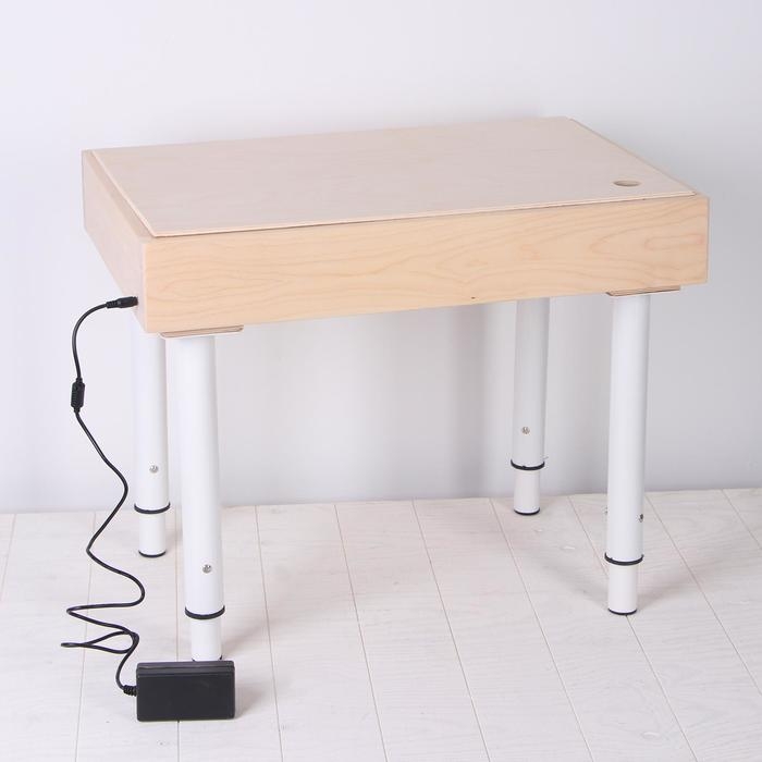 Стол для рисования песком с цветной подсветкой, 40 × 60 см и крышкой + гребень и трафарет Стол для рисования песком с цветной подсветкой, 40 × 60 см и крышкой + гребень и трафарет