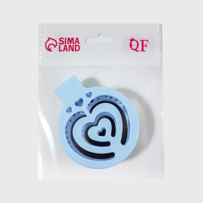 Расчёска массажная, складная, с зеркалом, d = 6,6 см, цвет голубой