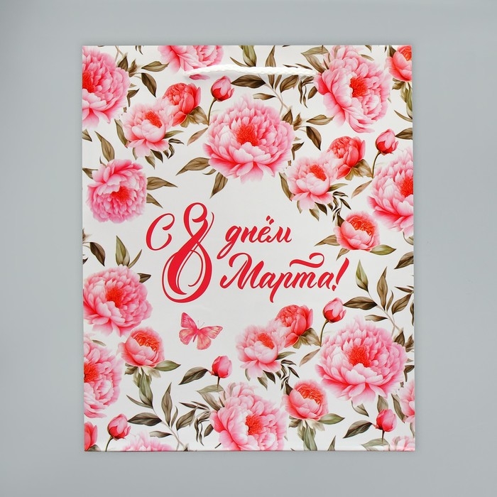 Пакет подарочный ламинированный, упаковка, &laquo;8 марта&raquo;, ML 21 х 25 х 8 см
