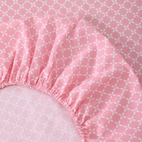 Простыня на резинке Атра 180х200х20, Вестерн, пудра, бязь 120г/м, хл100%