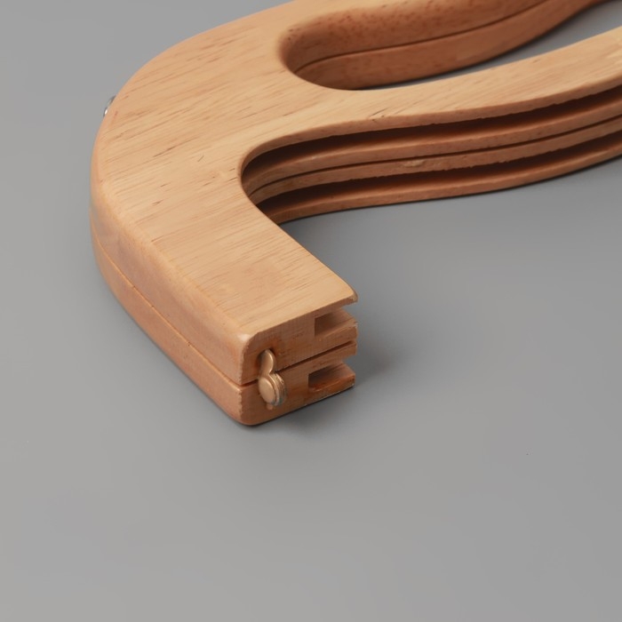 Ручка-фермуар деревянная, на магнитах, с креплением, 27 &times; 12 &times; 2,5 см, цвет бежевый