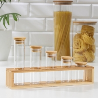 Набор банок стеклянных для сыпучих продуктов &laquo;Эко&raquo;, 3,7&times;6,5 см, 8,5 см, 10 см, 12,5 см, 15,5 см, 5 шт