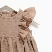 Боди с рюшей Крошка Я "Муслин", рост 74-80 см, цвет бежевый