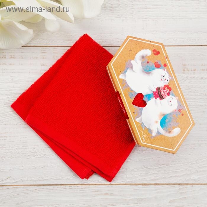 Полотенце махровое &laquo;Люблю тебя&raquo; 30х30 см, 100% хлопок 340 гр/м2