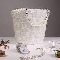 Канва-основа для вышивания корзины, пластиковая, 40,5 &times; 26,5 &times; 29 см, 20 &times; 12,5 см, цвет белый