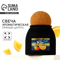Свеча новогодняя, аромат пряный цитрус , 9 х 6,5 см Свеча новогодняя, аромат пряный цитрус , 9 х 6,5 см