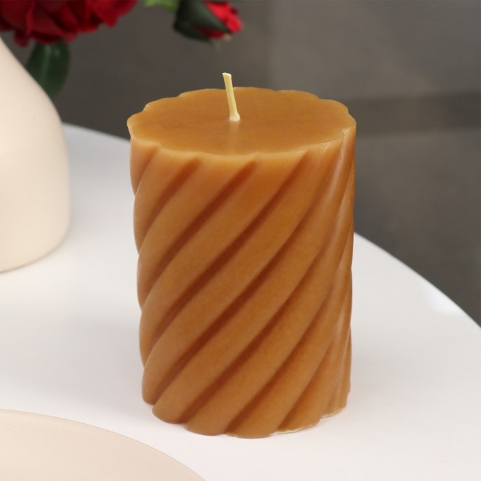 Свеча-цилиндр ароматическая витая "Лаванда и цитрус", 7,5х10 см