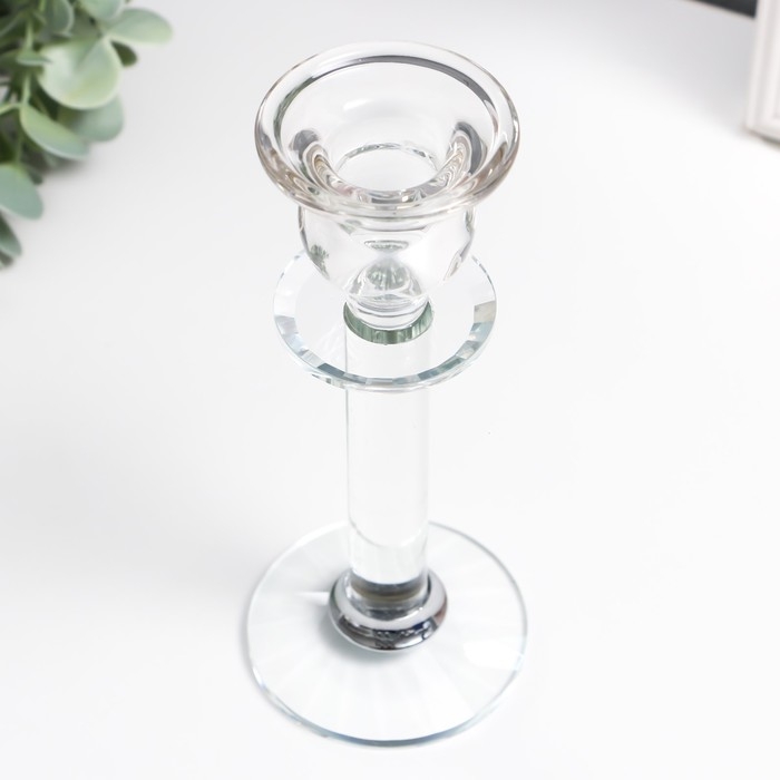 Подсвечник стекло на1 свечу "Классика на ножке" прозрачный d=2,4 см 7х7х17,2 см