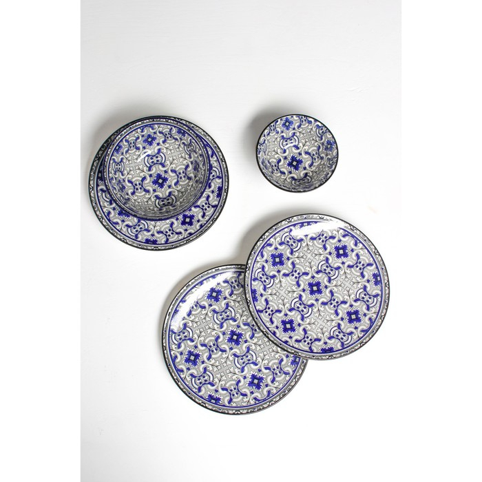 Тарелка керамическая Доляна &laquo;Дайра&raquo;, d=22 см, цвет синий