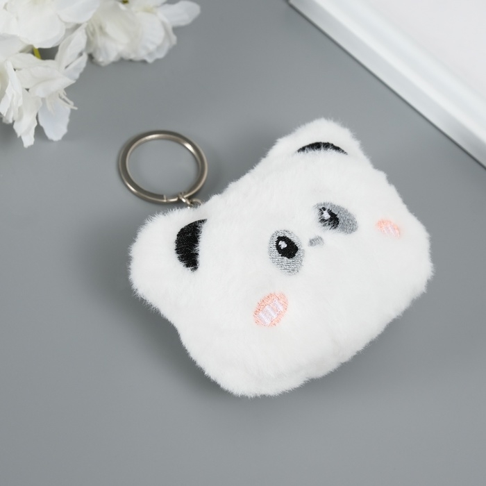 Пушистик на кольце Пушистик на кольце "Белый мишка" пищалка 7х9х2,5 см