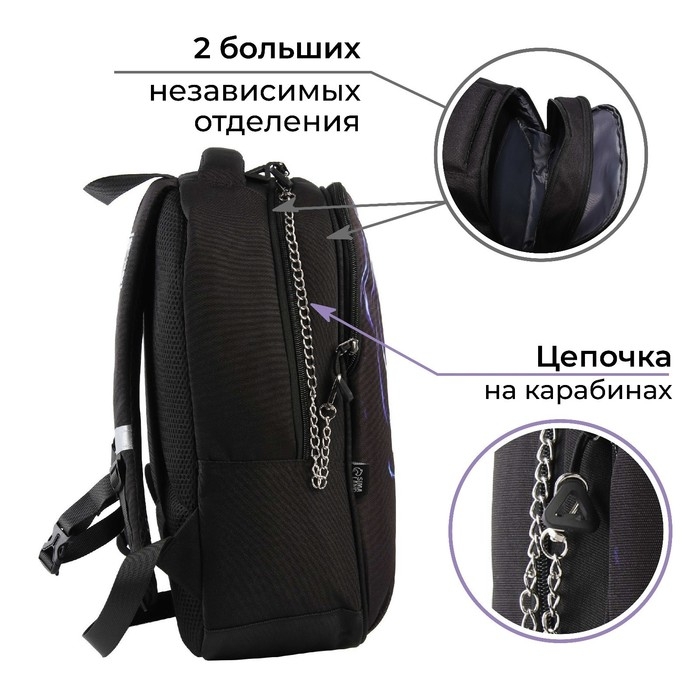 Рюкзак школьный  &laquo;1 сентября: Skull&raquo; 39x32x14 см