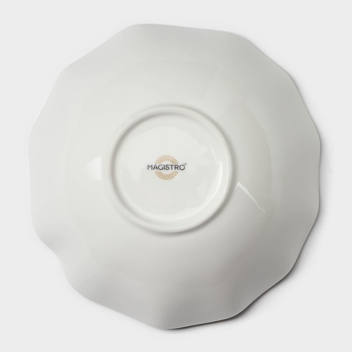 Салатник фарфоровый фигурный Magistro La Perle, 650 мл, d=17,5 см, цвет белый