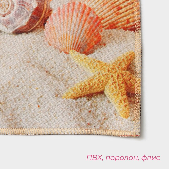 Коврики для ванной и туалета Доляна «Ракушки», 3 шт: 38×46 см, 40×45 см, 45×75 см Коврики для ванной и туалета Доляна «Ракушки», 3 шт: 38×46 см, 40×45 см, 45×75 см