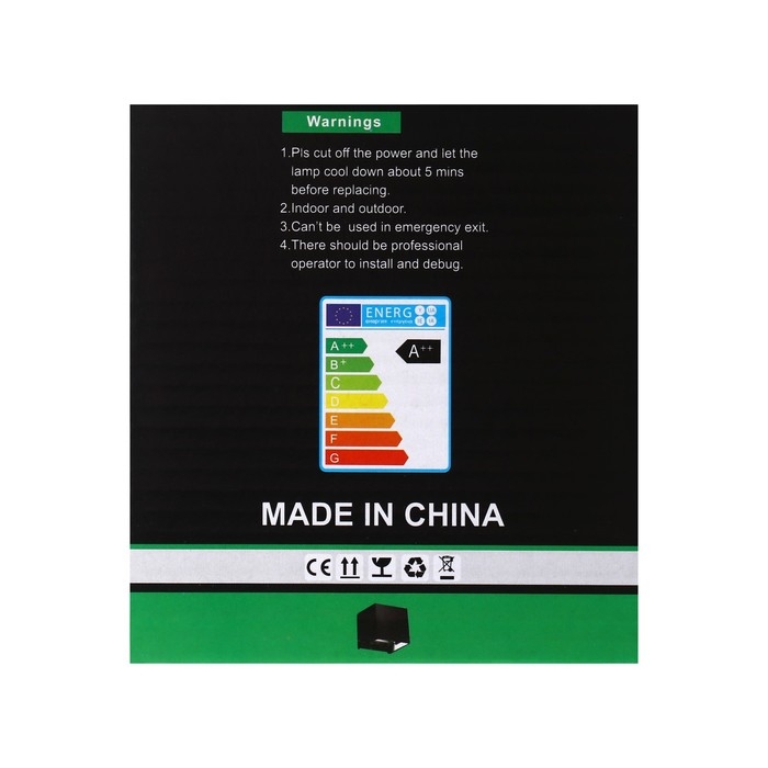 Светильник фасадный &laquo;Куб&raquo;, FSD-063, 6 Вт, 3000К, регулир. луч, IP65, 220 В, пластик, черный   100842