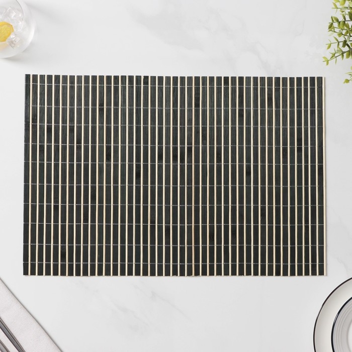 Салфетка сервировочная на стол «Соломка черная», 45×30 см, цвет чёрный Салфетка сервировочная на стол «Соломка черная», 45×30 см, цвет чёрный