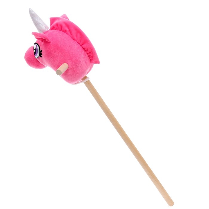 Мягкая игрушка &laquo;Единорог-скакун&raquo;, на палке, цвет розовый