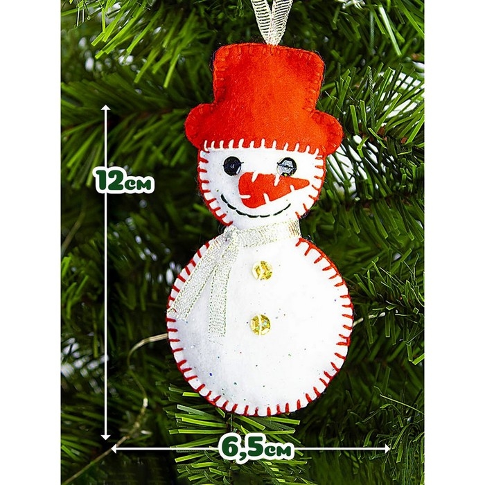 Набор для творчества. Мягкая игрушка из фетра &laquo;Новогодние игрушки&raquo; 6 шт.