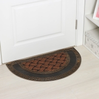 Коврик придверный полукруглый Доляна «Меандр», 45×75 см, цвет золотой Коврик придверный полукруглый Доляна «Меандр», 45×75 см, цвет золотой