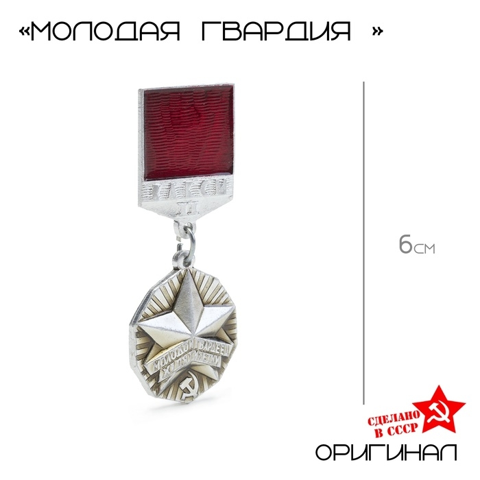 Значок "Молодая гвардия" серебро