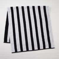 Полотенце махровое Этель ЧБ &laquo;Полоски&raquo;, пестроткань, 70х130 см