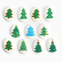 Новый год! Посыпка медальоны сахарная с картинкой микс: «Ёлочки», для декора капкейков, торта, напитков, 20 гр Новый год! Посыпка медальоны сахарная с картинкой микс: «Ёлочки», для декора капкейков, торта, напитков, 20 гр