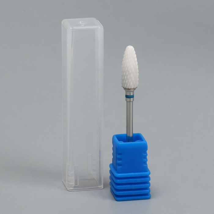 Фреза керамическая для маникюра «Кукуруза», средняя нарезка, 6 × 15 мм, в пластиковом футляре, цвет белый Фреза керамическая для маникюра «Кукуруза», средняя нарезка, 6 × 15 мм, в пластиковом футляре, цвет белый